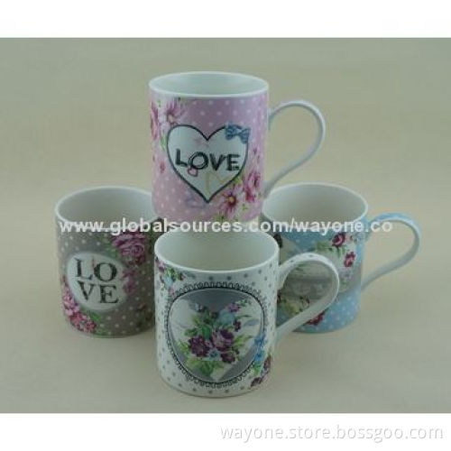 Hot Shape Porcelain Mugs with Sunflower Motif and 9oz Volume, Best Choice for Promotions, Food Safe